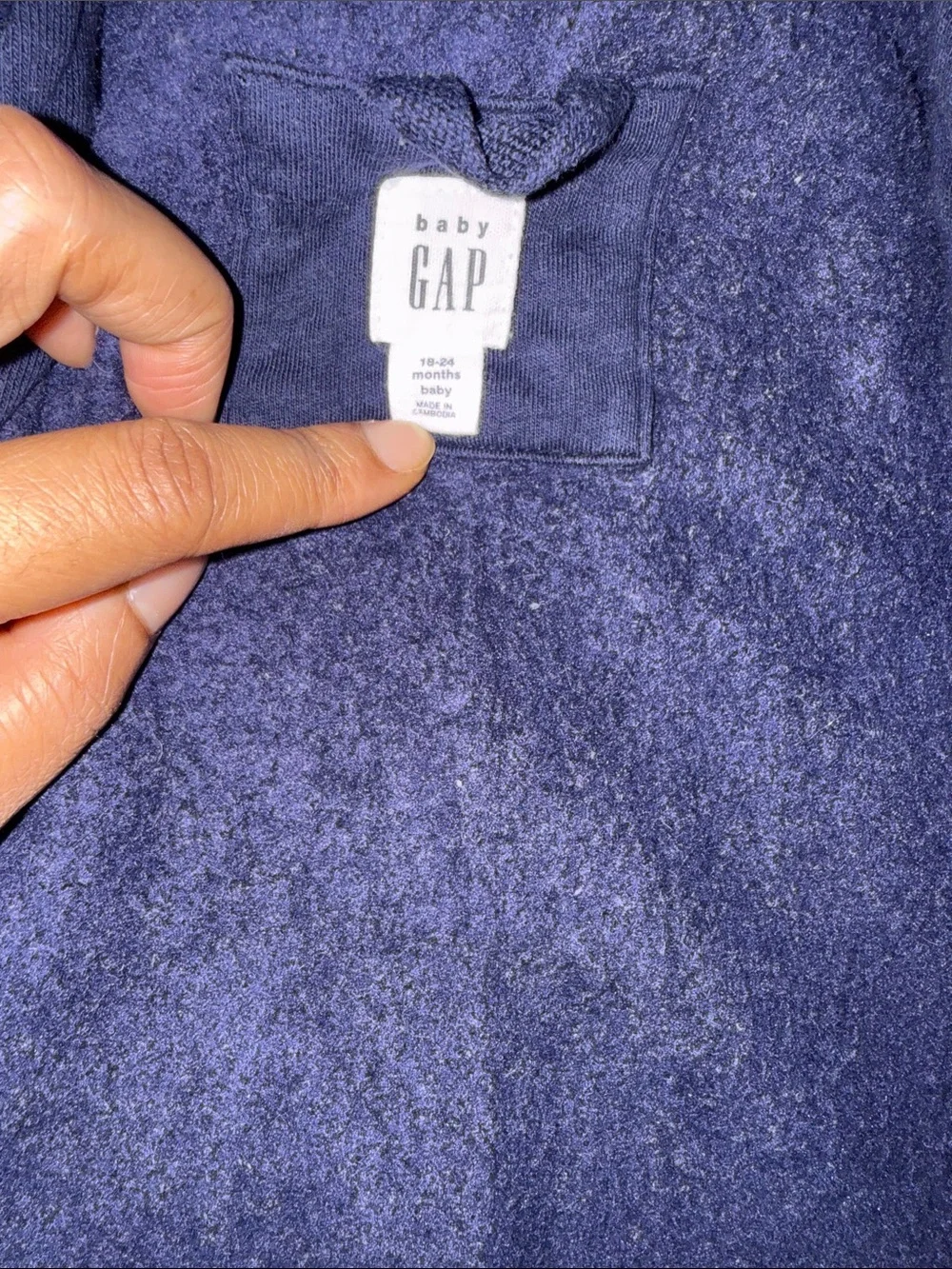 GAP Navy and Cream Kids Teddy Varsity Jacket